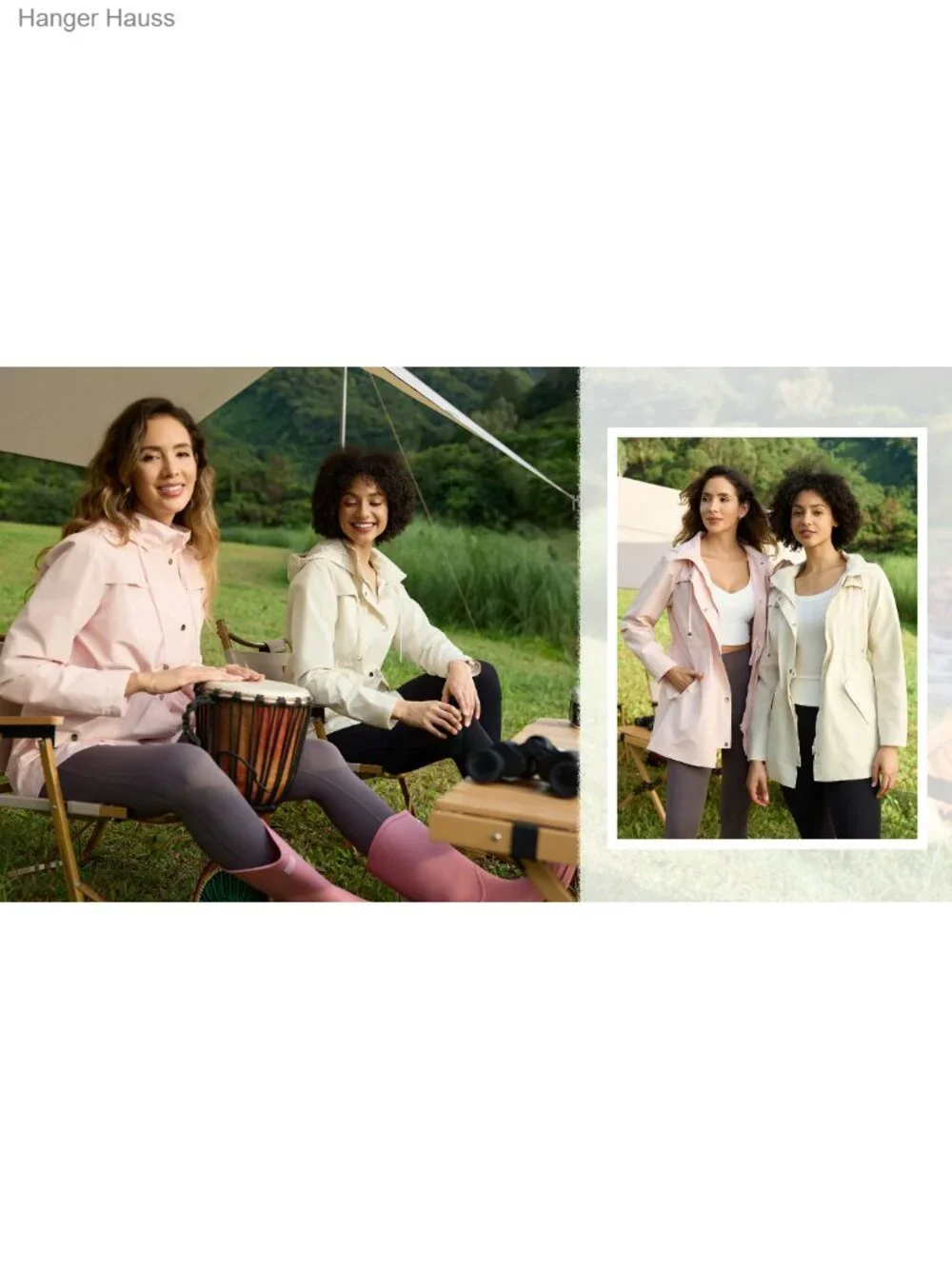 Women's Waterproof Hooded Rain Jacket Lined Lightweight Windbreaker Outdoor